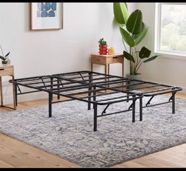New Linenspa Traditional 14” Folding Metal Full Size Platform Bed Frame, Black