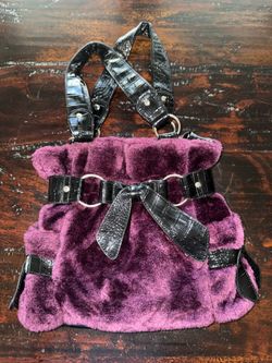 NWOT Claire's Faux Fur Purple Shoulder Bag