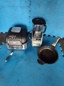 $40 firm, Yes, it's available, kitchen bundle, ninja food processor, air fryer, and 2 deane & white pans. Bundle only, everything works