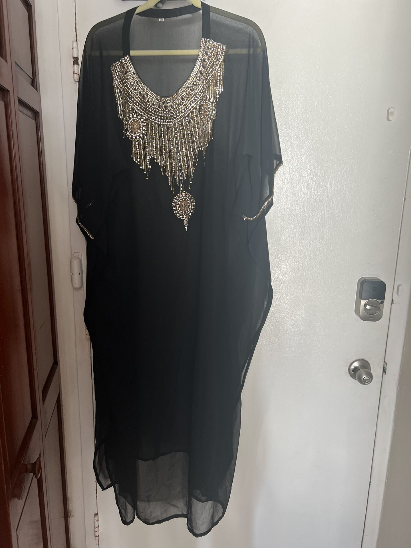 Black Dress Shirt Wrap Crystal Sequin Elegant Shawl Coat 