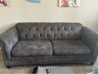 Tufted Grey Sofa and Loveseat Set Ashley Furniture