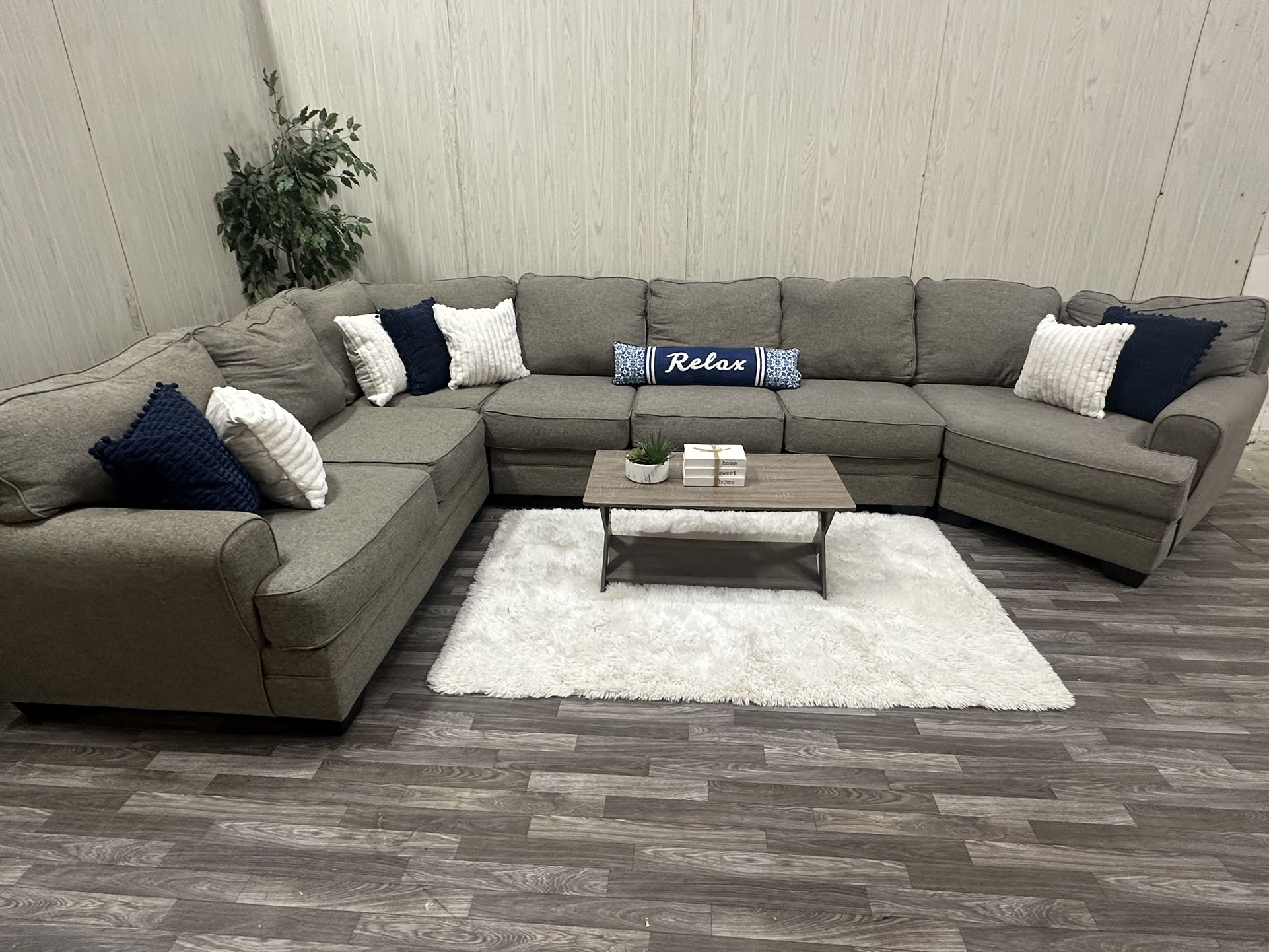Large Gray Ashley Sectional w/ Cuddler - Delivery Available