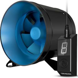 TerraBloom 6 Inch Quiet Grow Tent Fan - 0-100% Variable Speed Duct Fan with Eco-Friendly EC Motor, Premium Metal Casing, 40-75% Energy Efficient - For