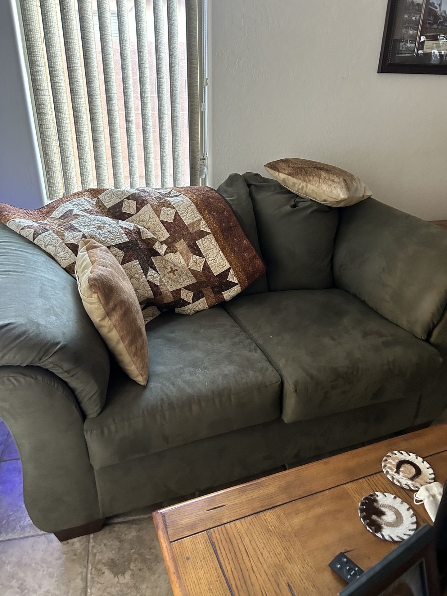 Love Seat With Coffee Table And End Table