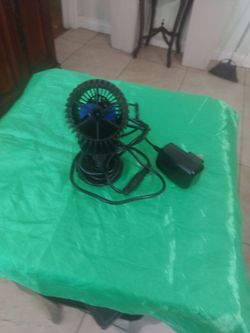 Small Desktop Fan with Power Adapter