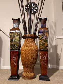 Piece Tall Floor Vase Set + Decor Branches