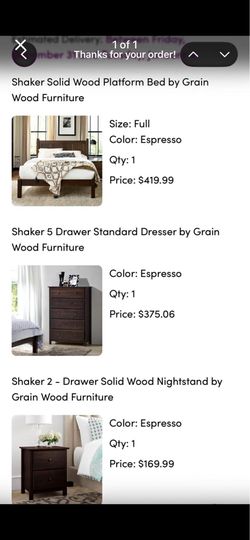 Way fair brand  new full size bed set 1 chest 1 bed 1 night stand