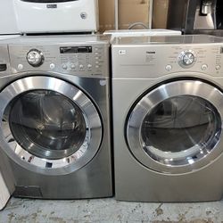 LG Front Loading Washer And Stackable Gas Dryer Set 