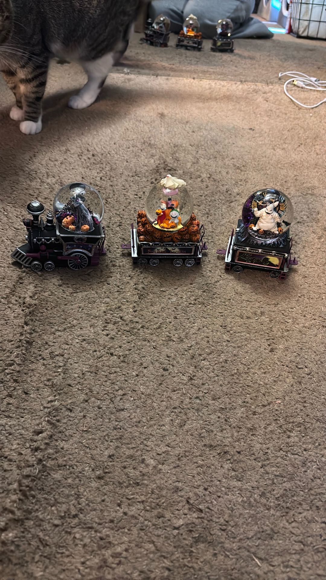 Nightmare before Christmas collectible snow globe train set