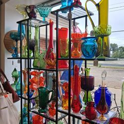 Fenton, Carnival, Glassware, Tea Sets,  Viking, Vintage, Antiques 