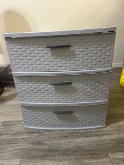 Plastic three drawer cabinet