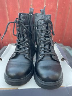 Madden Girl Black Combat Boots