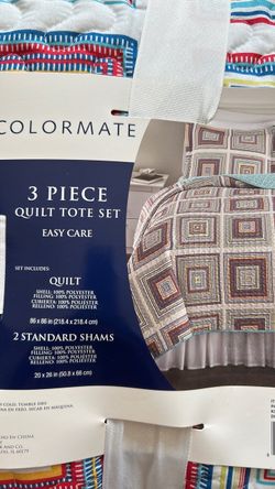 Colormate 3-Piece Quilt Tote Set