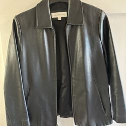Liz Claiborne Authentic Leather Blazer Jacket 
