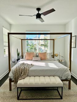 King Canopy Bed Frame in Gold