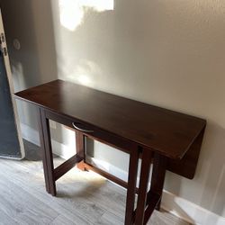 Wood Walnut Extending Drop leaf Wood Dining Table