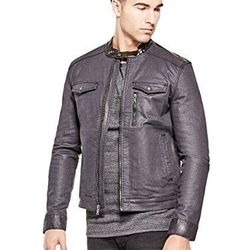 Men's Denim Jacket Xl Moto Stretch Chammara Guess