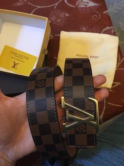 Gold/Black Mens Lv LOUIS Vuitton Belt - 42 waist for Sale in Del Valle, TX  - OfferUp