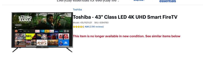 Toshiba - 43" Class LED 4K UHD Smart FireTV