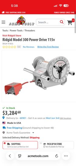 Used Ridgid 300-12 Pipe Threader Threading Machine with dies