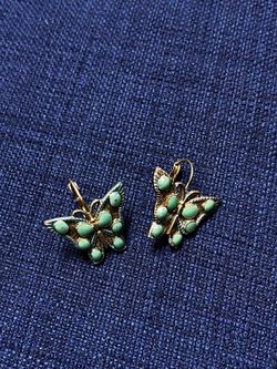 vintage butterfly leverback earrings