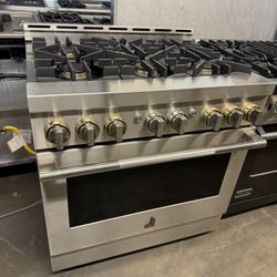 Jenn Air 36” Stainless Steel Gas Range Stove 