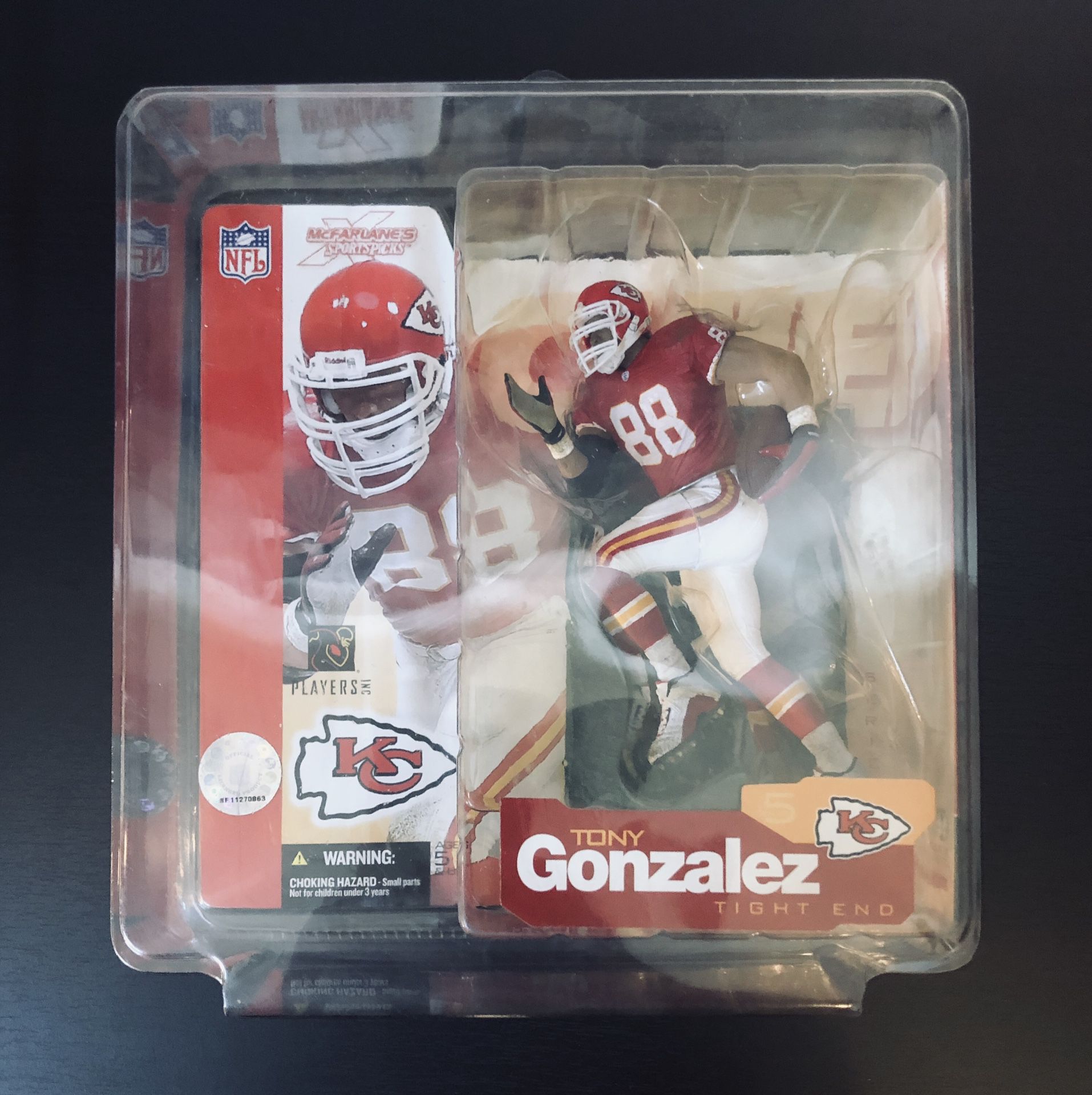 2002 Tony Gonzalez KC Kansas City Chiefs NFL Football McFarlane Action Figure Series 5 - BRAND NEW!