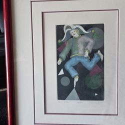 Clown Framed Hand Drawn 
