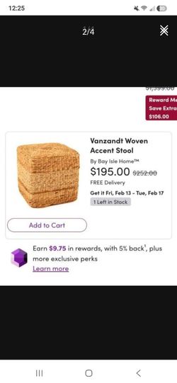 Woven Rattan Accent Stools/Table/Chair