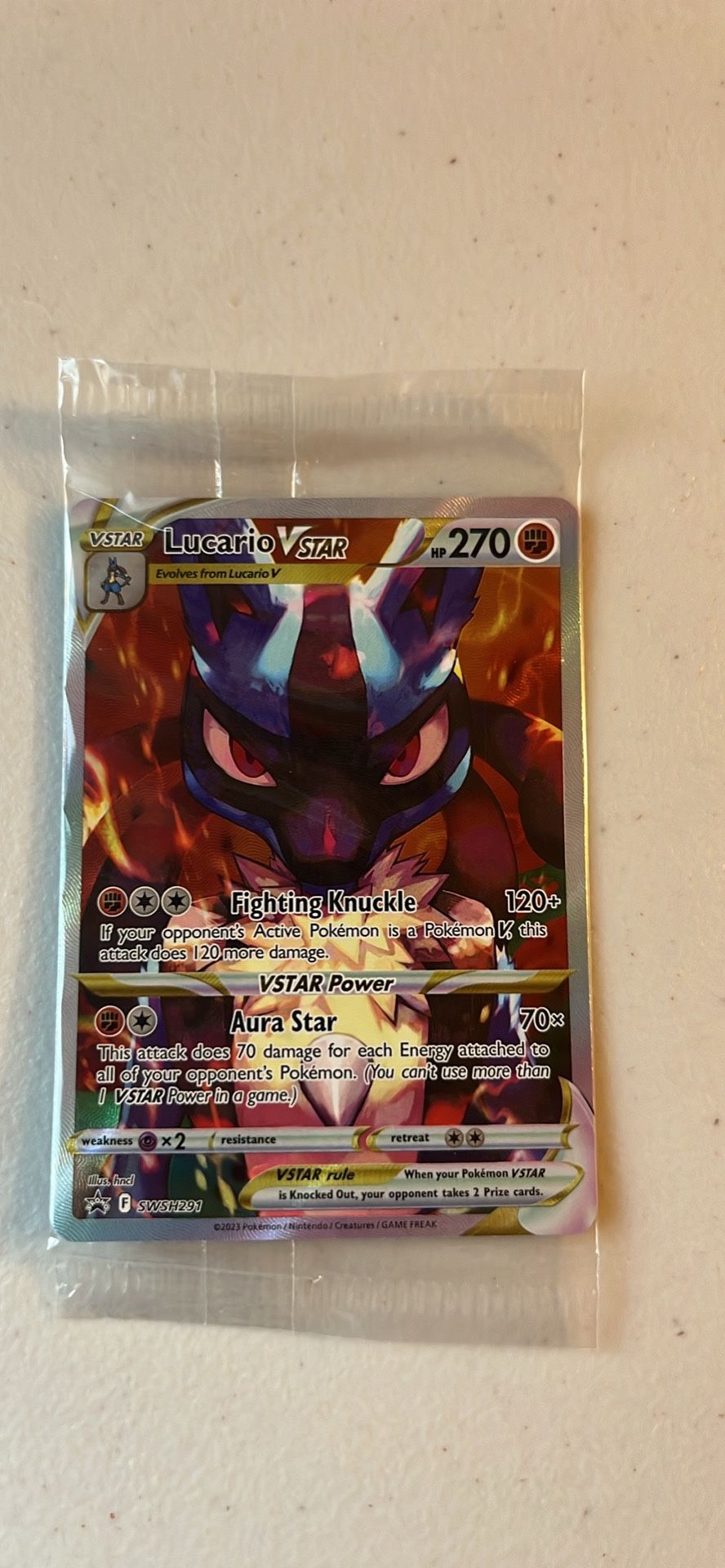Pokemon Card - Crown Zenith Promo Lucario Vstar