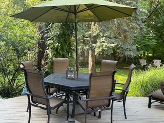Large Metal Patio Furniture Set