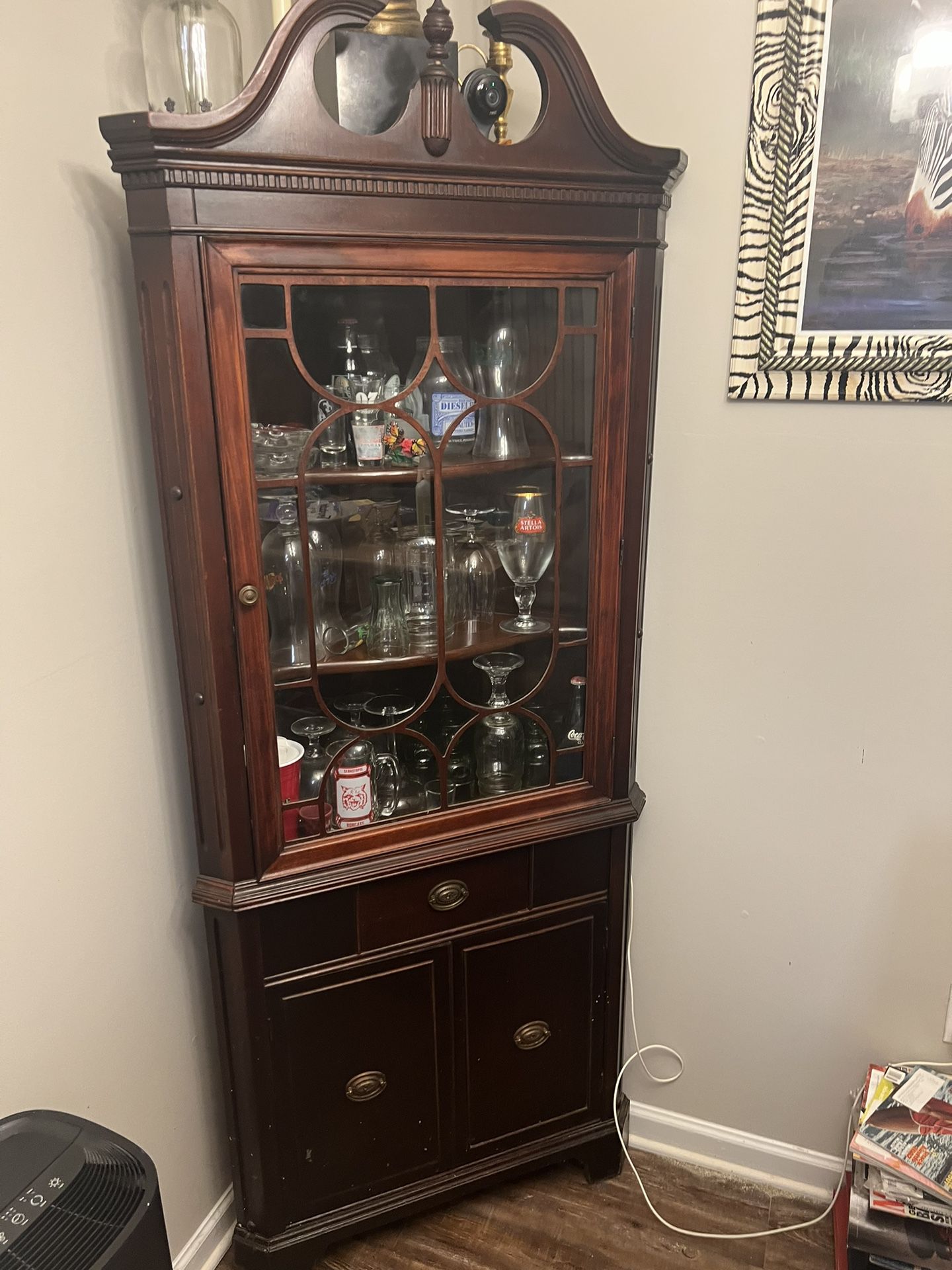 Antique Corner Curio Cabinet