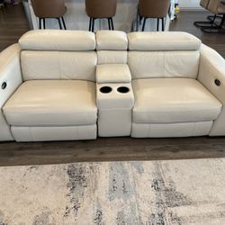 Modern Beige Reclining Sofa $800