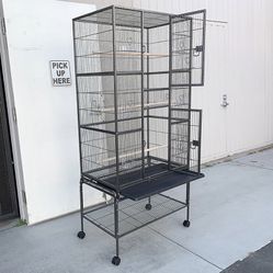 New in box $160 X-Large 69” Bird Cage for Mid-Sized Parrots Cockatiels Conures Parakeets Lovebirds Budgie, 31x19x69” 