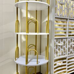 4 Tier Rotating Book Stand - Gold