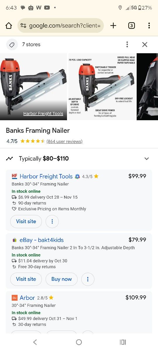 Framing Nail Gun for Sale in Renton, WA OfferUp