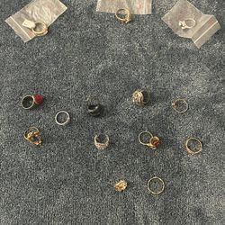 Vintage Costume Jewelry Ring Lot