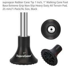 SupreGear Heavy Duty Standard Cane Tip – Black