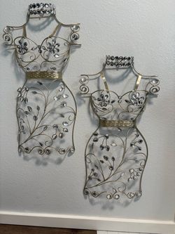 Metal Wire Dress Form Wall Art Set of 2
