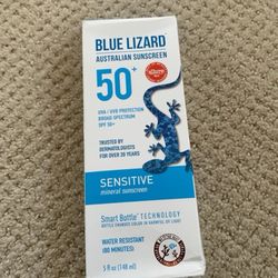 Blue Lizard Sunscreen 50 SPF 5 oz Sensitive Zinc Mineral - NEW