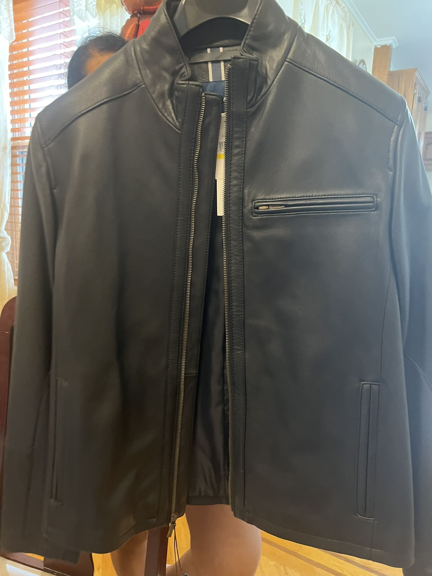 New Cole Haan Leather Jacket Size M