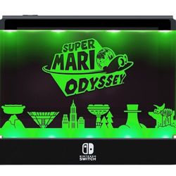 PDP Gaming Light Up Dock Shield Nintendo Switch Super Mario Odyssey Design Works. Includes USB Charger Cable. (NO GAME ACCESSORIES INCLUDED)(UNIT ONLY