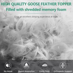QUEEN-NEVER USED OLD SCHOOL FARM STYLE FEATHER BED TOPPER (5 INCHES) 