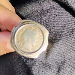 1912 silver barber dime ring