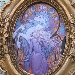 The Last Unicorn Mini Art In Small Baroque Frames 