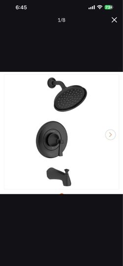 Rumson Single-Handle 1-Spray Tub and Shower Faucet with 1.8 GPM in Matte Black (Valve Included)