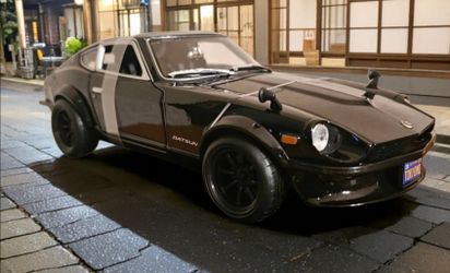 Maisto 1971 Datsun 240Z 1:18 Scale Diecast - BLACK/Blkk Wheels - New in Box