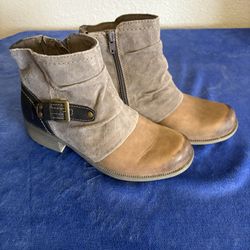 Women’s Earth Origins Prairie Phoenix Brown Ankle Heeled Buckle Boots 