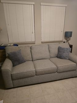 Gray Fabric 3-Seat Sofa