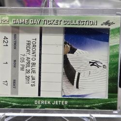 2022 Leaf Game Day Ticket Collection. Derek Jeter April 29th 2011 Against Toronto Blue Jays.